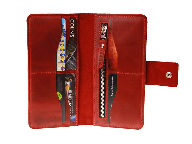 Гаманець шкіряний великий gv8(10) червоний - Фото 1