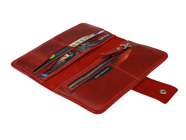 Гаманець шкіряний великий gv8(10) червоний - Фото 4