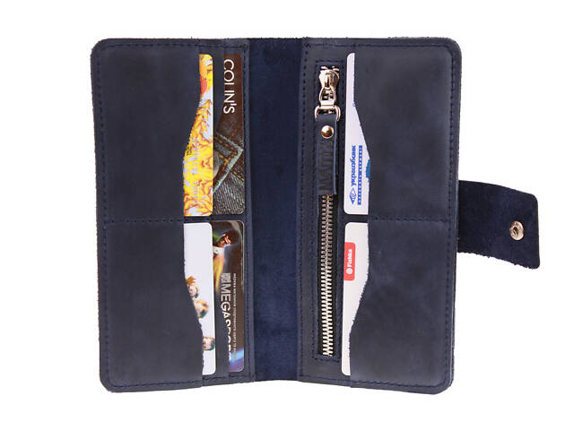 Гаманець шкіряний великий gv8(10) синій - Фото 1