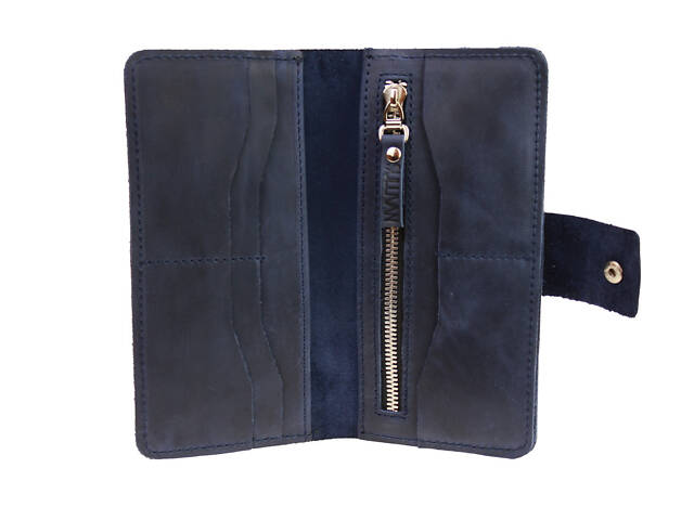 Гаманець шкіряний великий gv8(10) синій - Фото 2