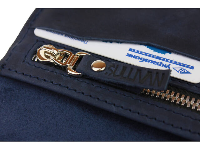 Гаманець шкіряний великий gv8(10) синій - Фото 7