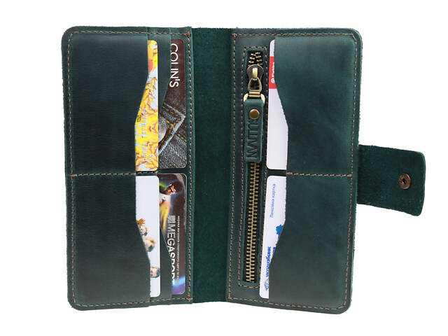 Гаманець шкіряний великий gv8(10) зелений - Фото 1