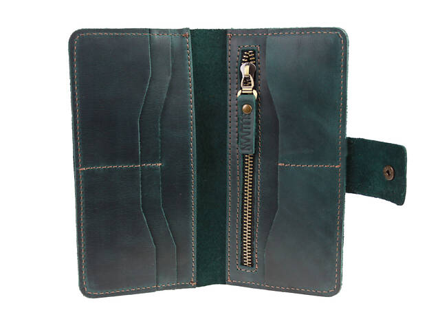 Гаманець шкіряний великий gv8(10) зелений - Фото 2