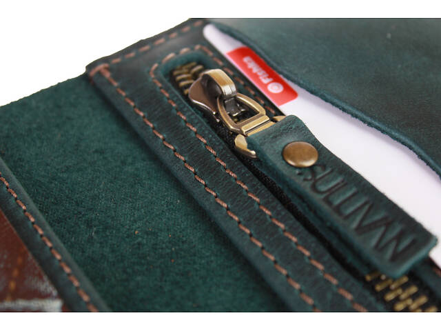 Гаманець шкіряний великий gv8(10) зелений - Фото 7