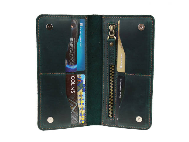 Гаманець шкіряний великий gv9(10) зелений - Фото 1