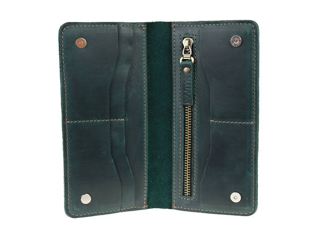 Гаманець шкіряний великий gv9(10) зелений - Фото 2