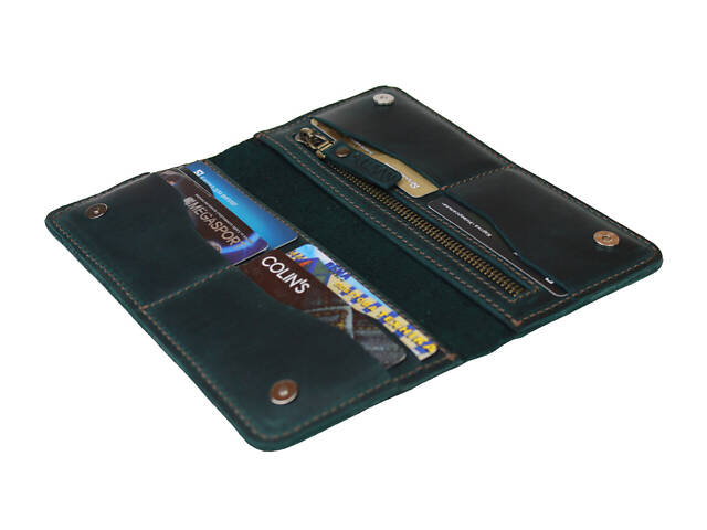 Гаманець шкіряний великий gv9(10) зелений - Фото 3