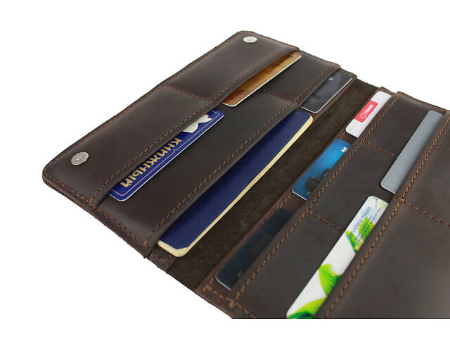 Гаманець шкіряний великий TRAVEL (під паспорт) gv11(10) коричневий - Фото 2