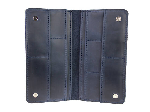 Гаманець шкіряний великий TRAVEL (під паспорт) gv11(10) синій - Фото 3