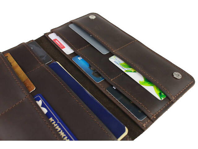 Гаманець шкіряний великий TRAVEL (під паспорт) gv11(10) коричневий - Фото 5
