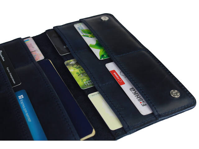 Гаманець шкіряний великий TRAVEL (під паспорт) gv11(10) синій - Фото 6