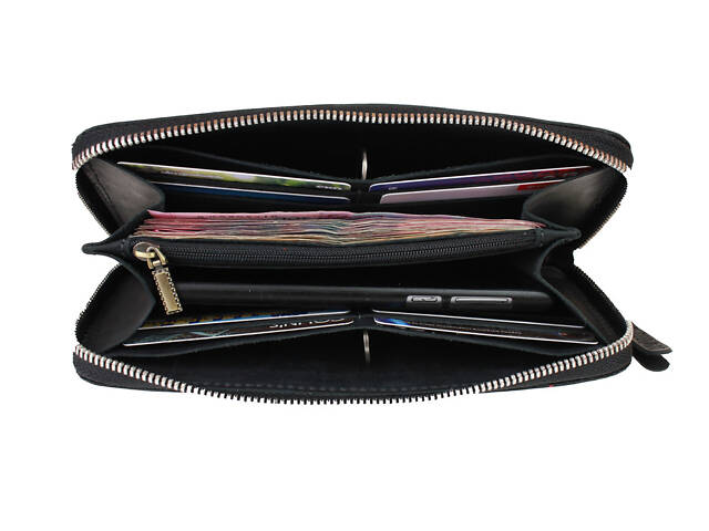 Гаманець шкіряний клатч великий travel gv1(19.5) чорний - Фото 6