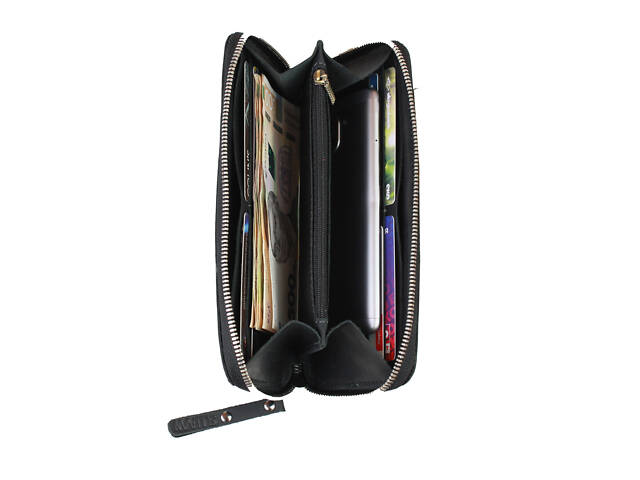 Гаманець шкіряний клатч великий travel gv1(19.5) чорний - Фото 2