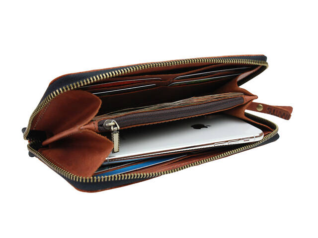 Гаманець шкіряний клатч великий travel gv1(19.5) світло-коричневий - Фото 3