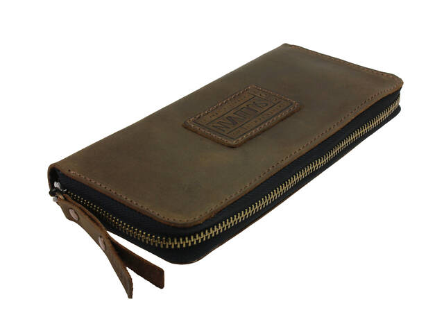 Гаманець шкіряний клатч великий travel gv1(19.5) оливковий - Фото 1