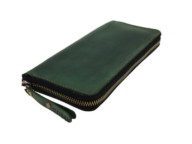 Гаманець шкіряний клатч великий travel gv2(19.5) зелений - Фото 2