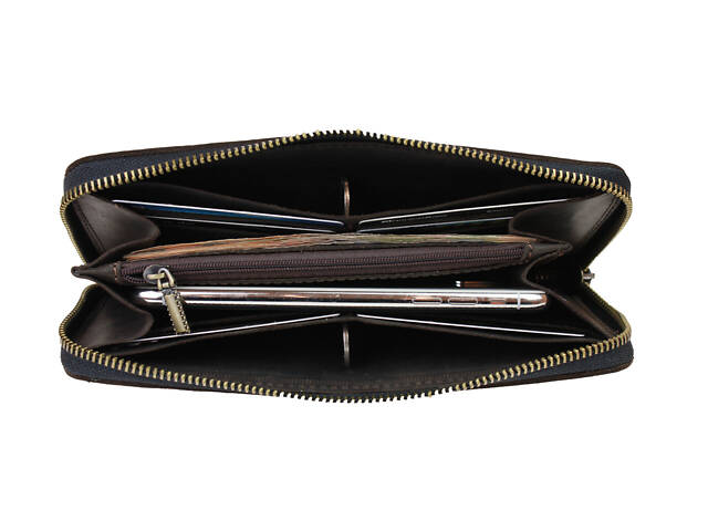 Гаманець шкіряний клатч великий travel gv2(19.5) коричневий - Фото 7