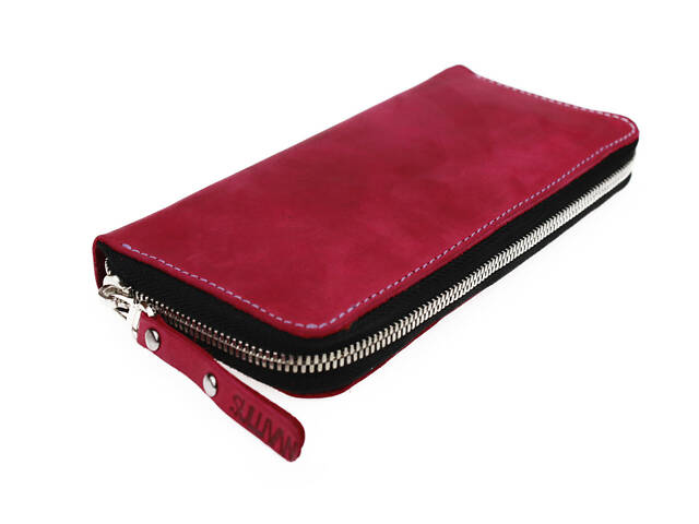 Гаманець шкіряний клатч великий travel gv2(19.5) фуксія - Фото 2