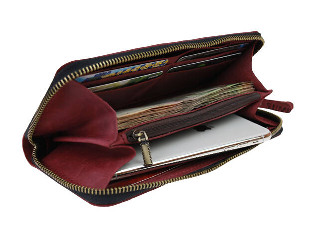 Гаманець шкіряний клатч великий travel gv2(19.5) марсала - Фото 5
