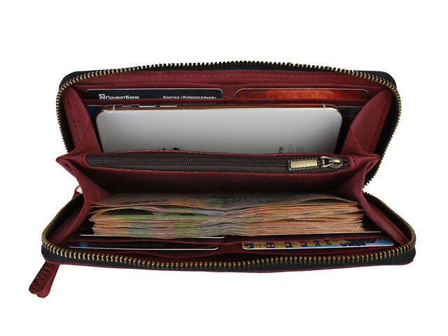 Гаманець шкіряний клатч великий travel gv2(19.5) марсала - Фото 3