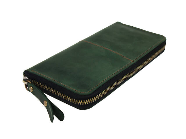 Гаманець шкіряний клатч великий travel gv2(19.5) зелений - Фото 1