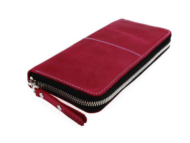 Гаманець шкіряний клатч великий travel gv2(19.5) фуксія - Фото 1