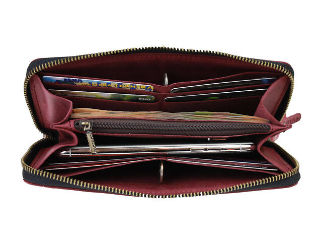 Гаманець шкіряний клатч великий travel gv3(19.5) марсала - Фото 2