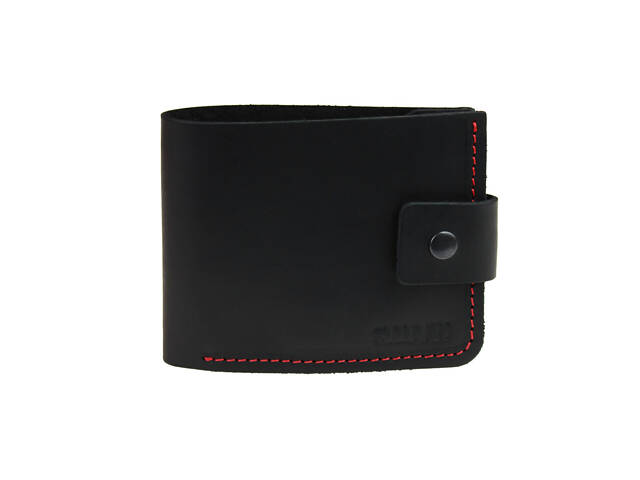 Гаманець шкіряний маленький gm1(8) чорно-червоний - Фото 3