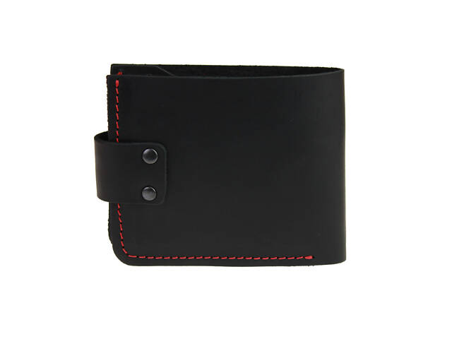 Гаманець шкіряний маленький gm1(8) чорно-червоний - Фото 4