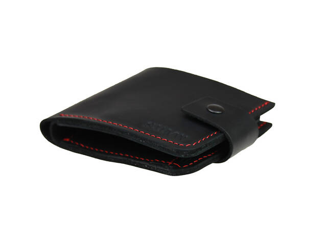 Гаманець шкіряний маленький gm1(8) чорно-червоний - Фото 5