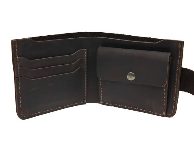 Гаманець шкіряний маленький gm1(8) коричневий - Фото 1