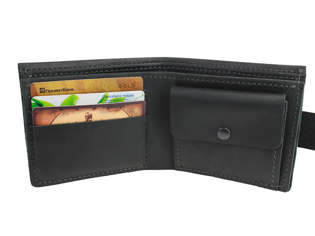 Гаманець шкіряний маленький gm2(9) чорний - Фото 1