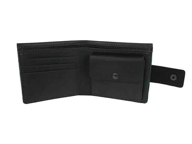 Гаманець шкіряний маленький gm2(9) чорний - Фото 2