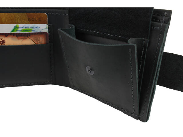 Гаманець шкіряний маленький gm2(9) чорний - Фото 3