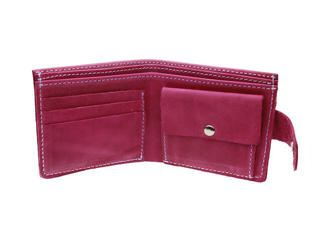 Гаманець шкіряний маленький gm2(9) фуксія - Фото 1