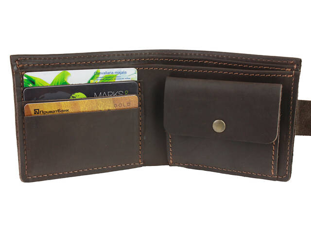 Гаманець шкіряний маленький gm2(9) коричневий - Фото 1