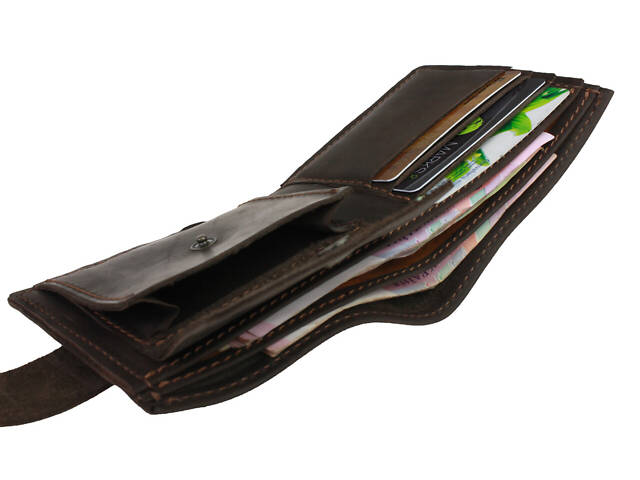 Гаманець шкіряний маленький gm2(9) коричневий - Фото 2