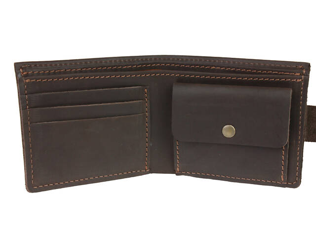 Гаманець шкіряний маленький gm2(9) коричневий - Фото 3
