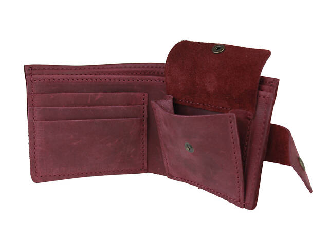 Гаманець шкіряний маленький gm2(9) марсала - Фото 5