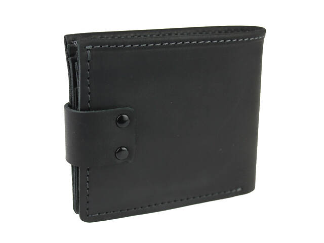 Гаманець шкіряний маленький gm3(8) чорний - Фото 3