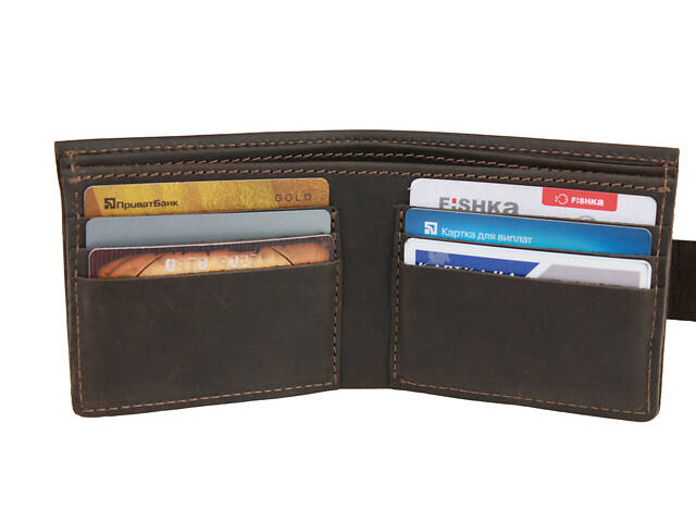 Гаманець шкіряний маленький gm3(8) коричневий - Фото 1