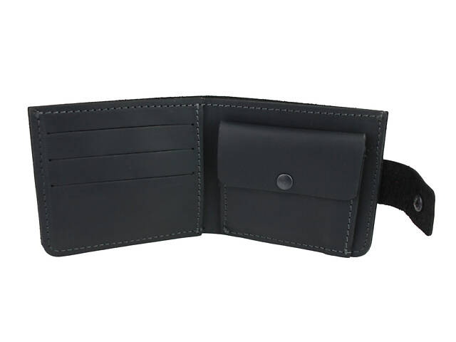 Гаманець шкіряний маленький gm4(7.5) чорний - Фото 4