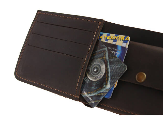 Гаманець шкіряний маленький gm4(7.5) коричневий - Фото 1