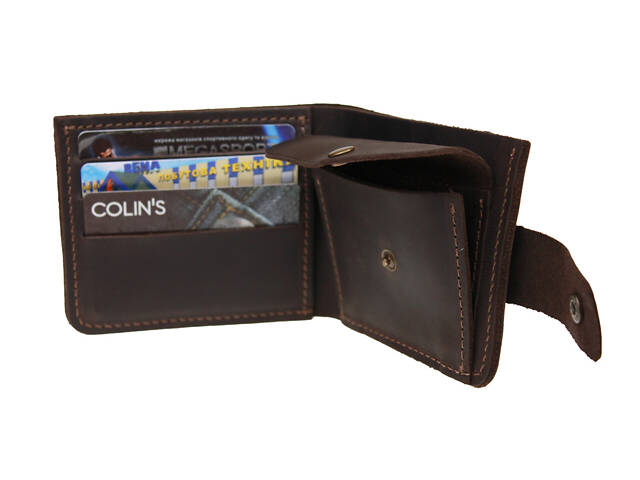 Гаманець шкіряний маленький gm4(7.5) коричневий - Фото 5