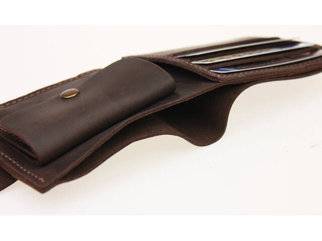 Гаманець шкіряний маленький gm4(7.5) коричневий - Фото 6
