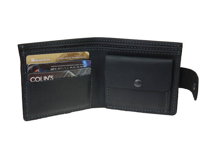 Гаманець шкіряний маленький gm5(10) чорний - Фото 2