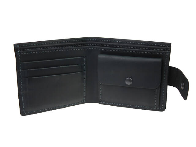 Гаманець шкіряний маленький gm5(10) чорний - Фото 3