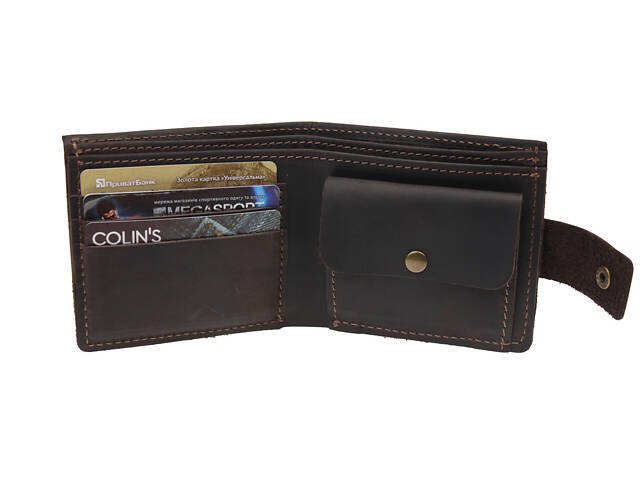 Гаманець шкіряний маленький gm5(10) коричневий - Фото 3