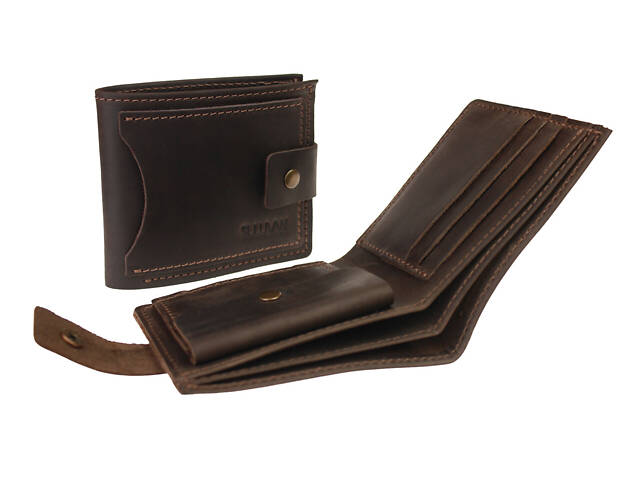 Гаманець шкіряний маленький gm5(10) коричневий - Фото 4