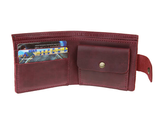 Гаманець шкіряний маленький марсала gm5(10) марсала - Фото 3